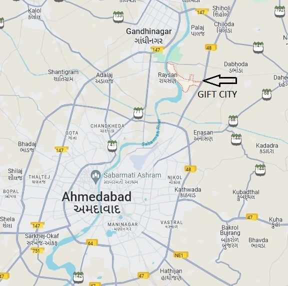 Location of Gift City